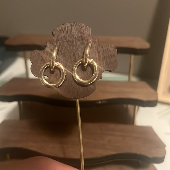 Gold-Plated Copper Geometric Earrings - Picture 7 of 7